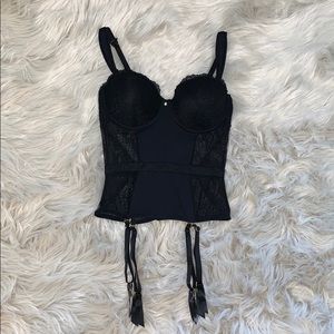 Black Lace and Pearl Bustier